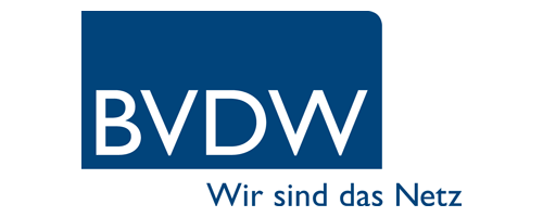 Logo des Bundesverbands Digitale Wirtschaft mit dem schriftzug "Wir sind das Netz"